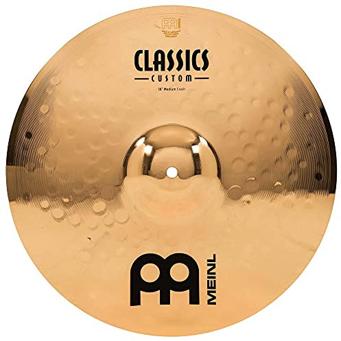 Meinl Cymbals Classics Custom Brilliant Plato Crash Medium de 16 pulgadas (40,64cm) Platillos de Batería - Pareja - Bronce B12, Acabado Brillante (CC16MC-B)