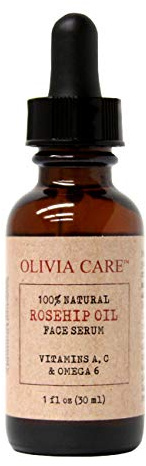 OLIVIA CARE Sérum d'huile de graines de rose musquée 100 % naturel hydratant pour le visage, le corps et la peau. Emballé avec des vitamines E, C, A et Omega 6, traiter les rides, les cicatrices