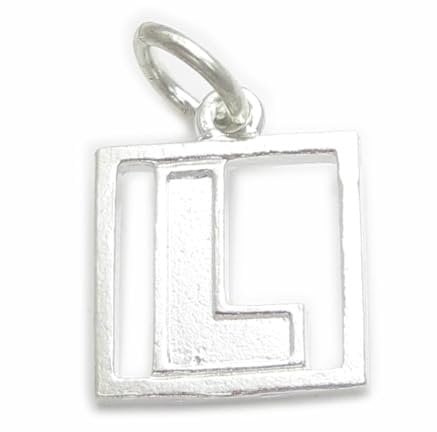 L Plate sterling silver charm .925 x 1 Car Learner plates charms