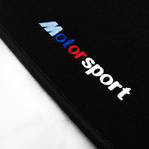 Velours Fußmatten mit Stick Motorsport für BMW 5er E60 + E61 Limousine + Touring 2003-2010 4-teiliges Set AUTOTEPPICH-STYLERS GmbH