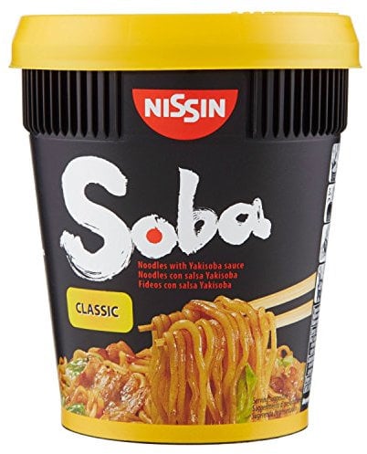 NISSIN Cup Noodles Soba Wok Style Classic Flavoured Instant Noodles, 90 g Pot (Pack of 8)