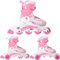 Raven Princess 3in1 Inline Skates Triskates Rollschuhe Inliner für Kinder Mädchen verstellbar (30-33 (19,5m-21,5cm))