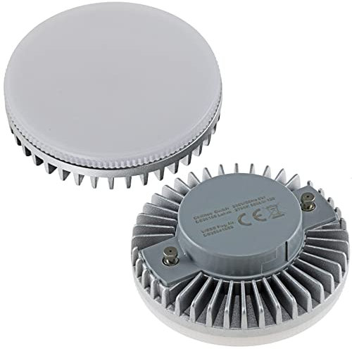 ChiliTec LED Lampe GX53 Sockel 8W 580lm - flaches Leuchtmittel Ø75x25mm - geeignet für Wandleuchten, Aussenleuchten, Bodeneinbauleuchten - Lichtfarbe 2700k / Warmweiß