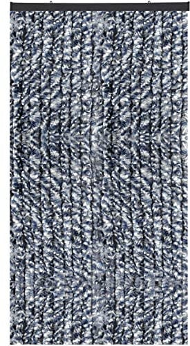 Arsvita Insektenschutzvorhang 100x220 cm (Breite x Länge) Flauschvorhang in Blau meliert für Camping, Terrasse, Pavillon oder Balkontür, Fadengardine Ø4cm