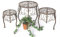 DanDiBo Blumenhocker Metall Braun Rund 3er Set Blumenständer 140129 Beistelltisch Pflanzenständer Klein