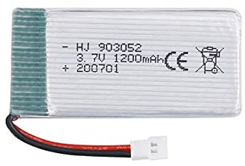 YUNIQUE GREEN-CLEAN-POWER - Rechargeable LiPo Battery 3.7V 1200mAh for Syma X5SC X5SW Drones | Steady Performance | Easy Installation | Dimensions: 54x29x9mm, Weight: 27.4 g | Silver