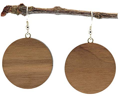 NaturSchatulle Holzohrringe Holzschmuck Kira Nussbaum I natürliche Ohrhänger Holz 925 Sterling Silber Ohrringe Damen Ohrschmuck