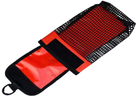 perfk Kleine Netztasche mit Haken Hüfttasche Gürte Tasche für Scuba Diving Reel Taucherboje Signalboje Markierungsboje Halter, Orange