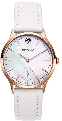 Kistanio Stratolia Damenuhr mit Lederarmband Analog Saphirglas Rose Perlmutt STR-31-001