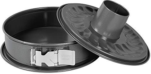 Original Kaiser La Forme Plus Springform 28 cm rund, 2 Böden, Flach- und Rohrboden, SafeClick-Verschluss, Emailleboden, beschichtet, schnittfest, auslaufsicher