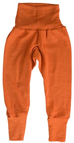 Cosilana, Baby Nabelbundhose/Hose, 70% Wolle, 30% Seide (Orange, 98-104)