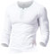 Mens Long Sleeve Henleys T-Shirts Buttons Placket Plain v Neck Cotton Shirts Cotton Style B White L