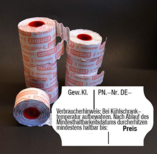 Eieretiketten 32x19mm für Preisangabe, Gewichtsklasse, Packstellennummer und MHD