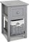 FiNeWaY Fully Assembled White Shabby Chic Bedside Cabinet Unit Table W Wicker Basket Storage Bathroom Bedroom (Grey)
