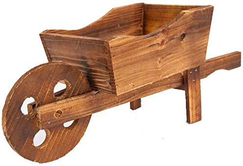 Multifunktion Holz Schubkarre Pflanzer Zier Holz Blumenwagen Wagen Ornament Garten Pflanzer für Garten Outdoor Patio Pflanze