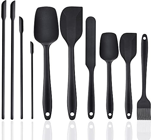 10 spatole per pasta in silicone, resistenti al calore, senza BPA, senza fili, lavabili in lavastoviglie, con nucleo in metallo per la cottura, da -30 °C a +200 °C