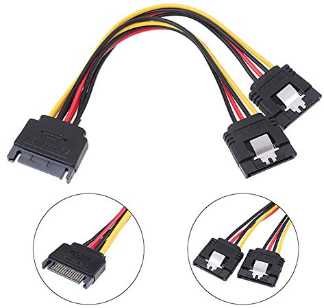 ezqnirk 1pcs SATA Power Adaptateur de câble Y-Splitter Y mâle à femelle pour disque dur HDD