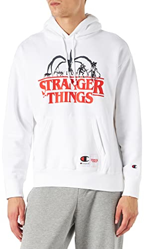 Champion Unisex X Stranger Things Felpa Con Cappuccio Kapuzenpullover, Weiß (Ww001), L