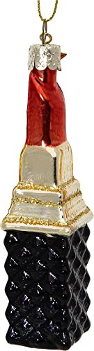 SIKORA Lippenstift besondere Weihnachtskugel Glas Christbaumschmuck Deko Figur Weihnachten Anhänger Ornament - Trend Line - BS535