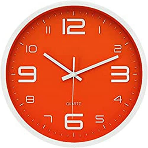 LW Collection Küchenuhr Xenn5 30cm - Wanduhr - kleine Wanduhr - Nicht tickend - geräuschlos – batteriebetrieben - Industrial Design