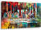 ZHMANLUCK Das letzte Abendmahl Leinwanddrucke Gerahmte Poster Wandkunst Fotos von Ölgemälde Abstrakte Pop Art Moderne Wohnkultur 85x170cm (34x68in) Mit Rahmen