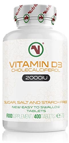 Vitamin D3 2000 IU – 400 High Strength Vitamin D Tablets (1+ Year Supply) Natural Vitamin D Tablets, Vitamin D Contributes to Normal Immune System & Blood Calcium Levels (EFSA)