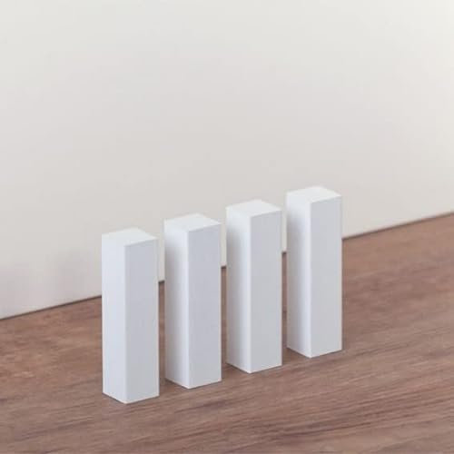PROVISTON Angoli universali, angoli in legno, torre in legno, per battiscopa, 18 x 18 x 118 mm, in faggio massiccio, laccato bianco, set da 4 pezzi