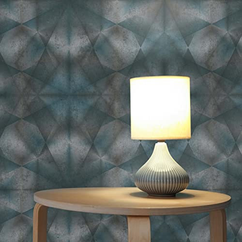 TADESSI Tapete 3D Optik Margherita M1-No.1812 Vliestapete Blau Grau Modern für Wohnzimmer Schlafzimmer Küche