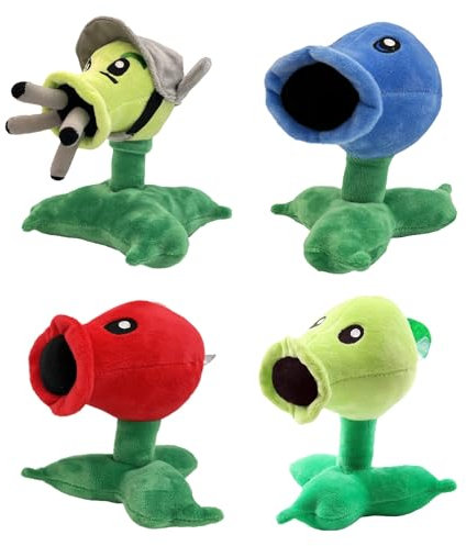 Dyharnsty 4Pcs Plants vs Zombies Plush Toys Peashooter Soft Figure Doll, Plants vs Zombies Toys PVZ Plush Plants 1 2 Set