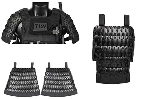 AYAY Samurai Taktische Rüstung, Taktische Rüstung Komplettes Set - Beinhaltet 2X Schulterpolster + 1x Leistenpolster + 2X Rockschutz (ohne Weste)