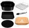 Kit de 6 Accesorios para Freidora sin Aceite COSORI 5,5L - 50 pcs de Papel para Airfryer - Incluye todos los Utensilios necesarios como Pinzas, Molde De Silicona para freidora y Bandeja Llana y Honda