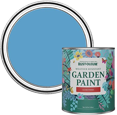Rust-Oleum Blue Mould-Resistant Garden Paint In Gloss Finish - Cerulean 750ml