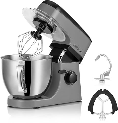 ZEEGMA Planeet MIX Küchenmaschine, Knetmaschine, Teigmaschine 1800 W, Multifunktionaler Roboter mit Schüssel 5L mit Griff und Deckel, 8 Geschwindigkeiten, inkl. 3-Teiligem Touchpanel
