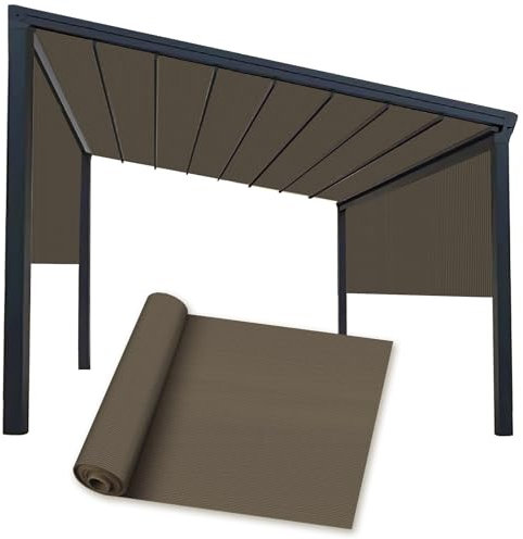 Goleray Ersatz-Stoffrolle, 1,8 m x 15,7 m, Ersatzdach, Pergola, Schattenabdeckung, Sonnensegel, Außenbereich, Terrasse, UV-Schutz, für Garten, Veranda, Deck, Pool, Braun