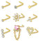 Zolure 20g Nasenpiercing Stecker L-Form Nasenstecker Herz Piercing Chirurgenstahl Cz Inlaid Piercing Schmuck Für Damen Herren