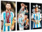 Set 3 posters decorativos para pared, Decoración Salón Modernos, Dormitorios, Habitación, Futbol, Messi, Argentina, (97 x 62 cm)