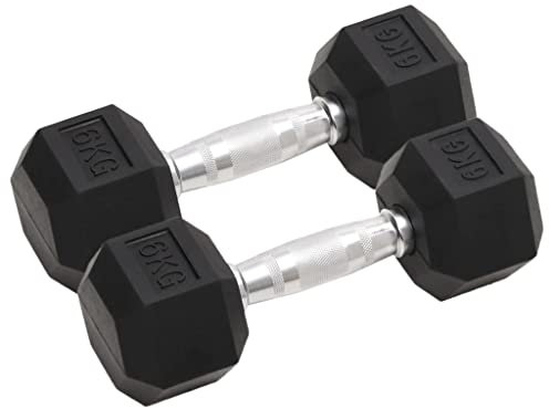 vidaXL 2X Kurzhantel Kurzhanteln Hantel Hanteln Hantelset Set Minihantel Hexagon Hantelscheiben Gewichte Fitness Krafttraining 12kg Gusseisen