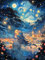 Taxpy Personalisierte Wandkunst Mädchen unter dem Sternenhimmel,40 * 60cm Poster Wohnzimmer Bilder Deko Schlafzimmer Wandbild Leinwandbild mit Kunstdruck