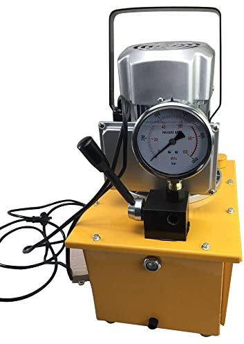 Pompa idraulica elettrica idraulica pressa idraulica singola cilindro con valvola manuale | Pressione di esercizio 10152 Psi | Potenza motore 750w | Capacità olio 7l