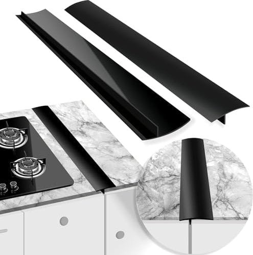 Abulun Lot de 2 cache-joints en silicone pour cuisinière et comptoir de cuisine, facile à nettoyer