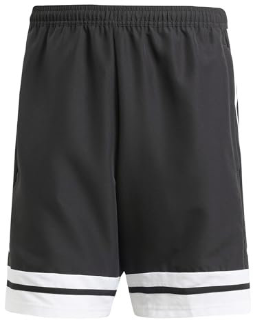 adidas Men's SQUADRA25 Downtime Woven Short, Black/White, L Extra Tall