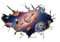 douyif 3D Gebrochene Wand Wandtattoo Sonnensystem 90x60cm Planeten Wandaufkleber Wandtattoo Universum Weltall Erde Planeten Wandsticker für Kinderzimmer Schlafzimmer Wohnzimmer Jugendzimmer Deko