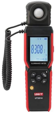 UNI-T UT381A - Iluminómetro digital de mano integrado y dividido, luxómetro digital 400000 Lx 37160 con aplicación Bluetooth.