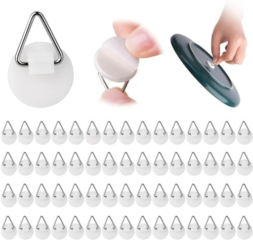 klinkero 60 ganci per piatti da parete, ganci autoadesivi verticali da appendere alla parete, ganci autoadesivi verticali per targhe da parete, decorazione da parete di casa, forniture decorative
