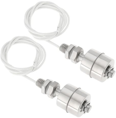 VGOL 2pcs 45mm Capteur de Contrôle de Commutateur de Flotteur de Niveau d'eau Liquide Interrupteur à Flotteur en Acier Inoxydable Capteur de Niveau de Liquide Automatique pour Réservoir d'eau