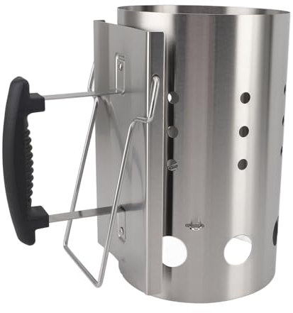 Asixxsix Allumage de cheminée, allumage de cheminée de Charbon de Bois en Acier Inoxydable, allumage de feu de Barbecue Portable, Solide et Facile à Utiliser, allumage de feu Rapide de BBQ