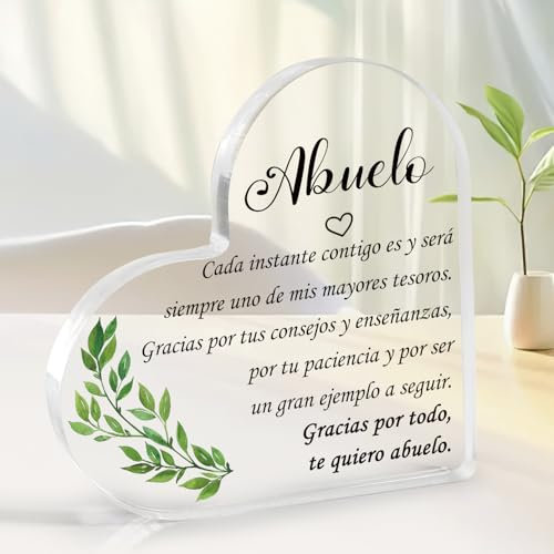 Regalo Abuelo Regalo Dia del Padre Y Abuelo Acrílica para Abuelo Regalos para Abuelos Regalo Padre Cumpleaños Regalos para Padres Regalo para Padres Regalos 50 Cumpleaños Mujer Regalo Jubilacion