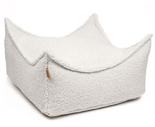MEOWBABY Sitzsack Kinder – Bequemer und gemütlicher Kinder-Sitzsack mit Füllung, ideal für das Kinderzimmer | Sitzsäcke fürs Kinderzimmer, Bearly, Cremig