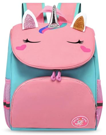 Aucuu Einhorn Rucksack Mädchen, Rucksack Kinder, Schulrucksack Mädchen, Mini Kinderrucksack, Kindergartenrucksack Mädchen Jungen, Leichter Schulrucksack Kinder für Outdoor, Schule, Reisen
