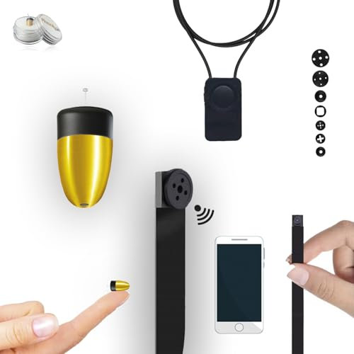 Pinganillos Ocultos Kit Completo Mini Camara Espia Boton con Auricular Espia Invisible Inalambrico - Copiar Examen - WiFi HD 1080p Real. Ideal para Leer Folios A4. (Pinganillo MicroMini)